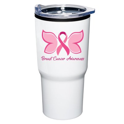 Breast Cancer Awareness Butterfly Pink Ribbon Tumbler
