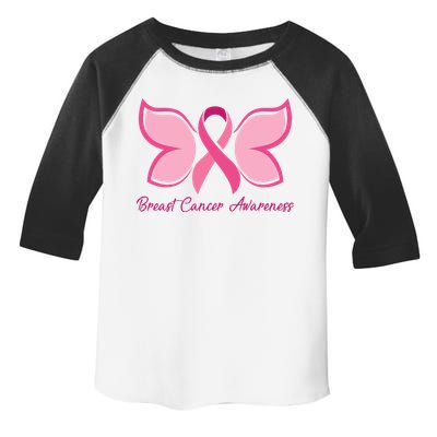 Breast Cancer Awareness Butterfly Pink Ribbon Toddler Fine Jersey T-Shirt