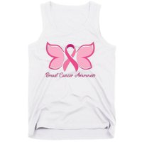 Breast Cancer Awareness Butterfly Pink Ribbon Tank Top