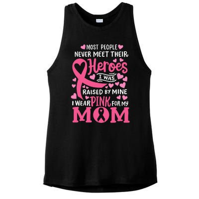 Breast Cancer Awareness Wear For My Mom Ladies PosiCharge Tri-Blend Wicking Tank