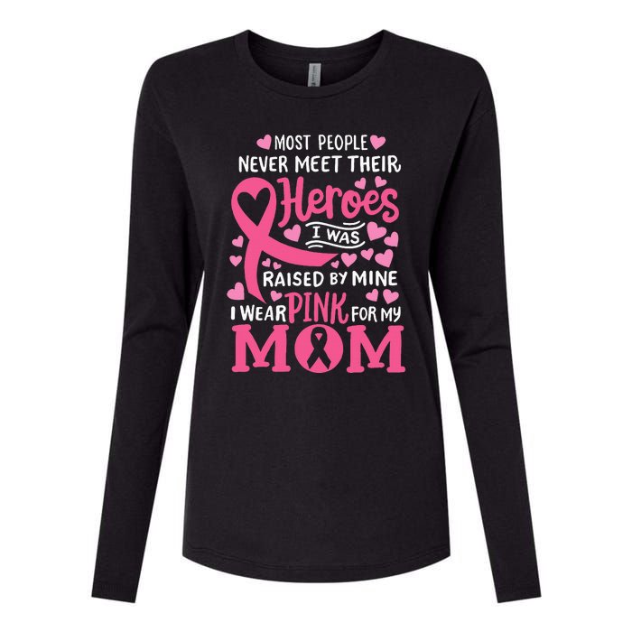 Breast Cancer Awareness Wear For My Mom Womens Cotton Relaxed Long Sleeve T-Shirt