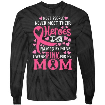 Breast Cancer Awareness Wear For My Mom Tie-Dye Long Sleeve Shirt