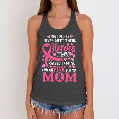 Breast Cancer Awareness Wear For My Mom Women's Knotted Racerback Tank