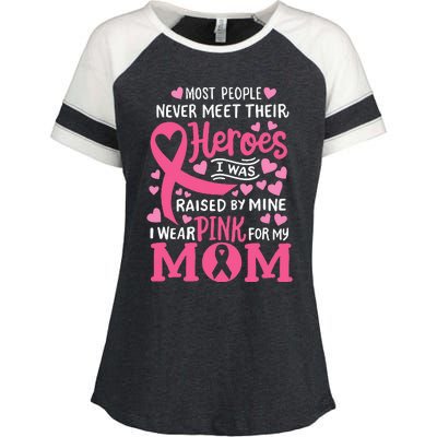 Breast Cancer Awareness Wear For My Mom Enza Ladies Jersey Colorblock Tee