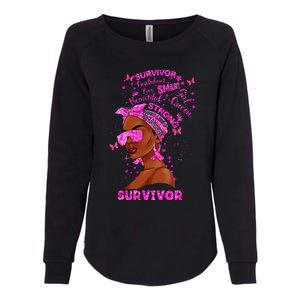 Breast Cancer Awareness Survivor Black Melanin Warrior Womens California Wash Sweatshirt