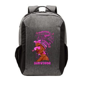 Breast Cancer Awareness Survivor Black Melanin Warrior Vector Backpack