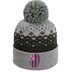 Breast Cancer Awareness USA Distressed Flag The Baniff Cuffed Pom Beanie