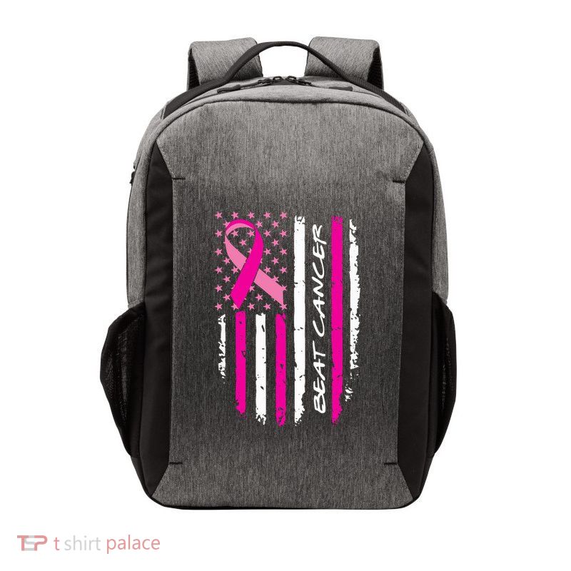 Breast Cancer Awareness USA Distressed Flag Vector Backpack