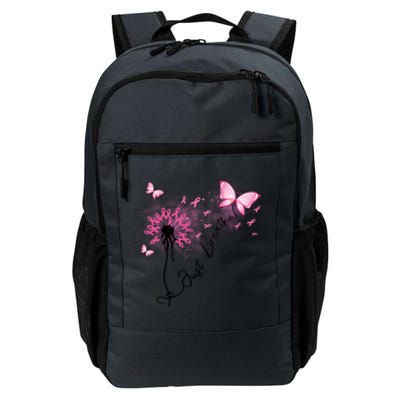 Breast Cancer Awareness Just Breathe Dandelion Pink Ribbon Butterfly Daily Commute Backpack