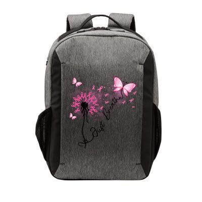 Breast Cancer Awareness Just Breathe Dandelion Pink Ribbon Butterfly Vector Backpack