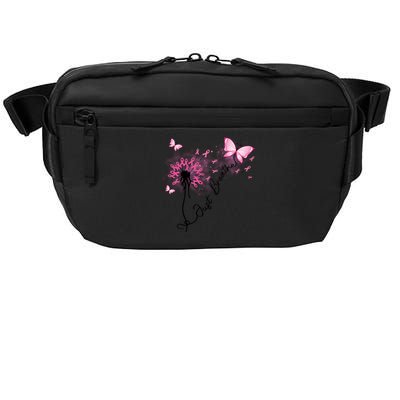 Breast Cancer Awareness Just Breathe Dandelion Pink Ribbon Butterfly Crossbody Pack