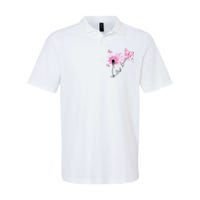 Breast Cancer Awareness Just Breathe Dandelion Pink Ribbon Butterfly Softstyle Adult Sport Polo