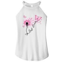 Breast Cancer Awareness Just Breathe Dandelion Pink Ribbon Butterfly Women's Perfect Tri Rocker Tank