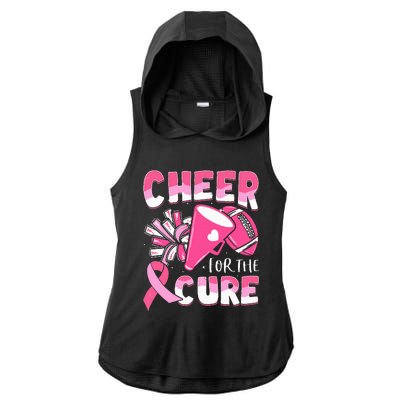 Breast Cancer Awareness Cheer For The Cure Football Ladies PosiCharge Tri-Blend Wicking Draft Hoodie Tank