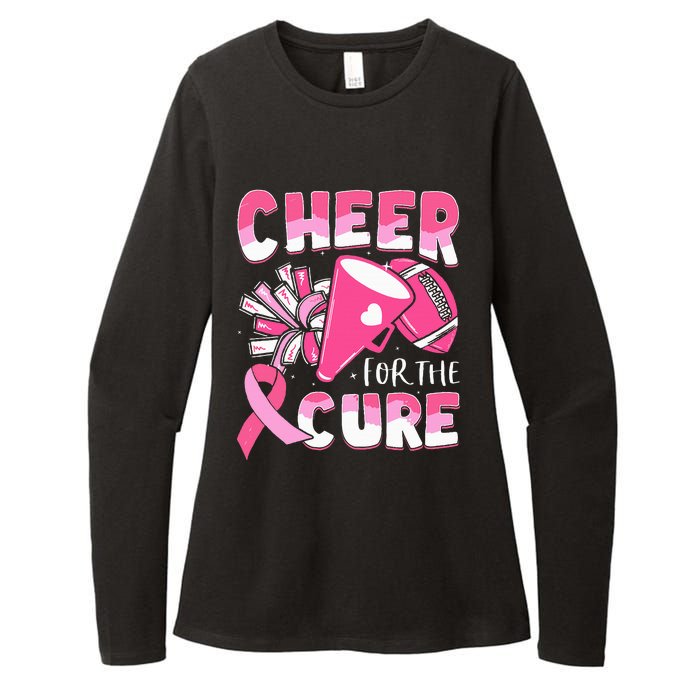 Breast Cancer Awareness Cheer For The Cure Football Womens CVC Long Sleeve Shirt