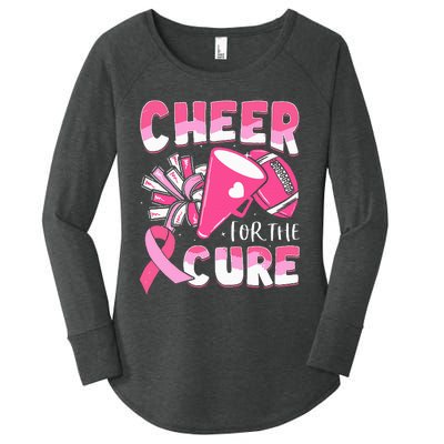 Breast Cancer Awareness Cheer For The Cure Football Women's Perfect Tri Tunic Long Sleeve Shirt