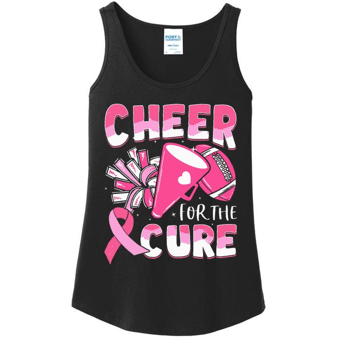 Breast Cancer Awareness Cheer For The Cure Football Ladies Essential Tank