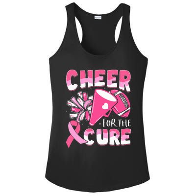 Breast Cancer Awareness Cheer For The Cure Football Ladies PosiCharge Competitor Racerback Tank