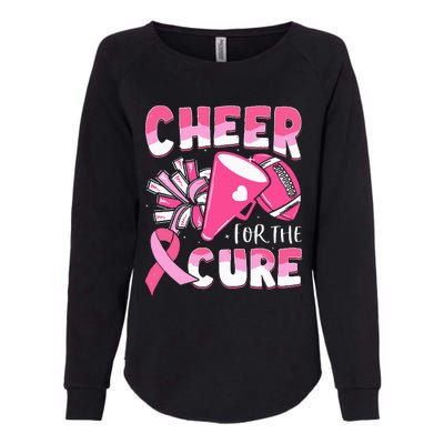 Breast Cancer Awareness Cheer For The Cure Football Womens California Wash Sweatshirt