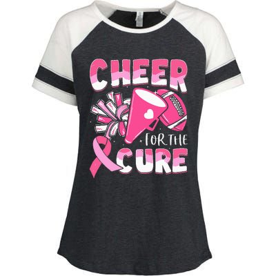 Breast Cancer Awareness Cheer For The Cure Football Enza Ladies Jersey Colorblock Tee