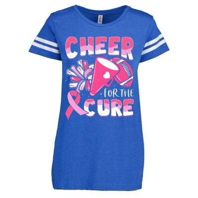 Breast Cancer Awareness Cheer For The Cure Football Enza Ladies Jersey Football T-Shirt