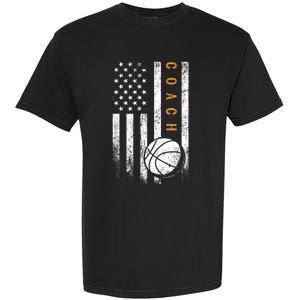 Basketball Coach American Flag Basketball Trainer Coaching Gift Garment-Dyed Heavyweight T-Shirt