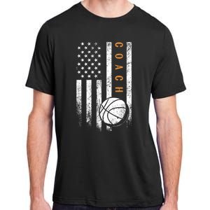 Basketball Coach American Flag Basketball Trainer Coaching Gift Adult ChromaSoft Performance T-Shirt