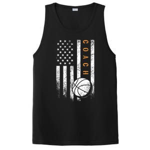 Basketball Coach American Flag Basketball Trainer Coaching Gift PosiCharge Competitor Tank