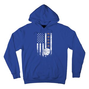 Basketball Coach American Flag Basketball Trainer Coaching Gift Hoodie