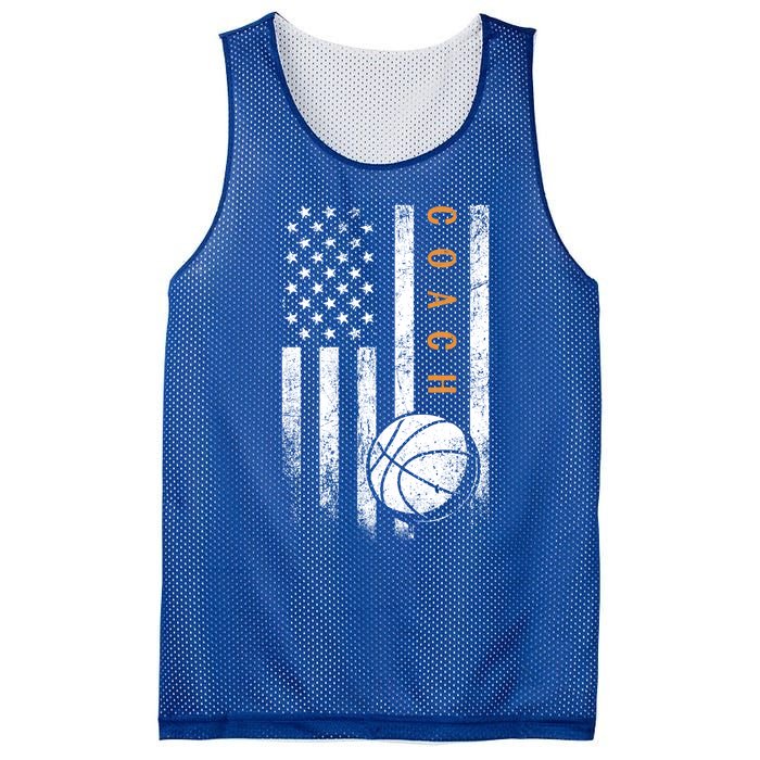 Basketball Coach American Flag Basketball Trainer Coaching Gift Mesh Reversible Basketball Jersey Tank