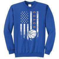 Basketball Coach American Flag Basketball Trainer Coaching Gift Tall Sweatshirt