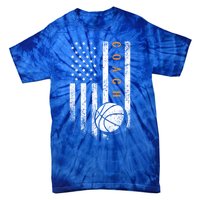 Basketball Coach American Flag Basketball Trainer Coaching Gift Tie-Dye T-Shirt