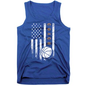 Basketball Coach American Flag Basketball Trainer Coaching Gift Tank Top