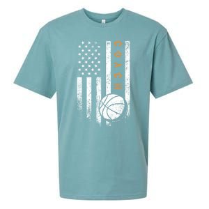 Basketball Coach American Flag Basketball Trainer Coaching Gift Sueded Cloud Jersey T-Shirt