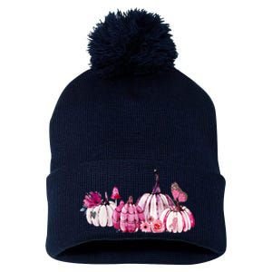 Breast Cancer Awareness Pom Pom 12in Knit Beanie