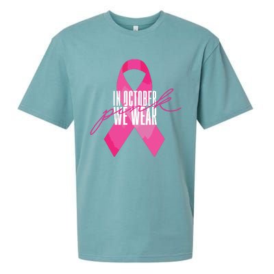 Breast Cancer Awareness In October We Wear Pink Sueded Cloud Jersey T-Shirt