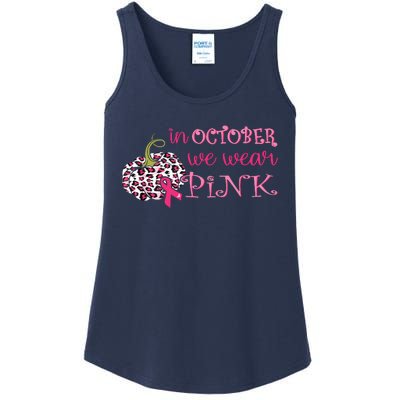 Breast Cancer Awareness In October We Wear Pink Pumpkin Ladies Essential Tank