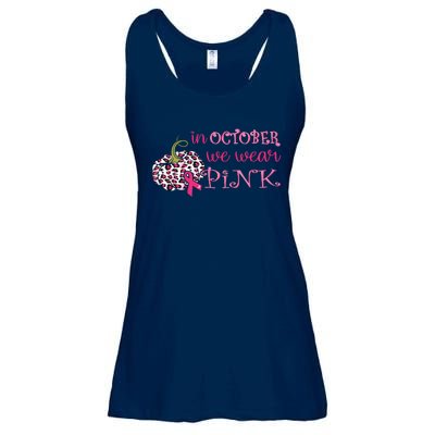 Breast Cancer Awareness In October We Wear Pink Pumpkin Ladies Essential Flowy Tank