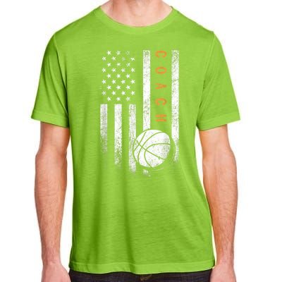 Basketball Coach American Flag Basketball Trainer Coaching Adult ChromaSoft Performance T-Shirt