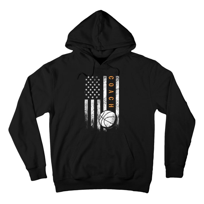 Basketball Coach American Flag Basketball Trainer Coaching Hoodie