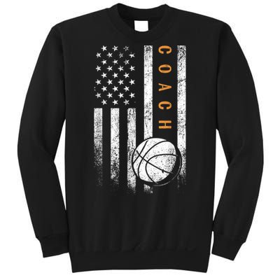 Basketball Coach American Flag Basketball Trainer Coaching Sweatshirt