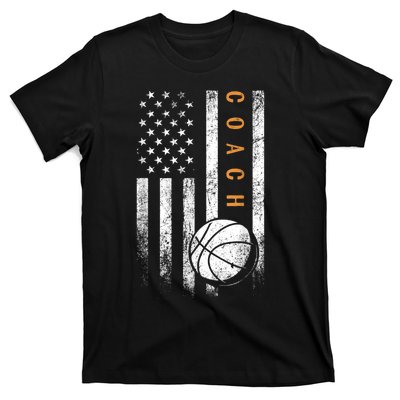 Basketball Coach American Flag Basketball Trainer Coaching T-Shirt