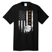 Basketball Coach American Flag Basketball Trainer Coaching Tall T-Shirt