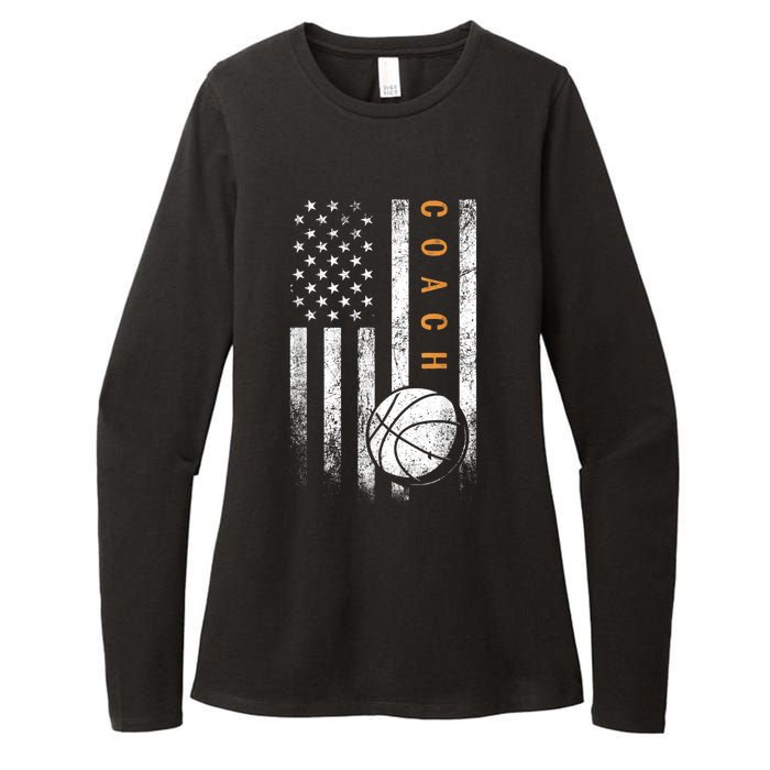 Basketball Coach American Flag Basketball Trainer Coaching Womens CVC Long Sleeve Shirt