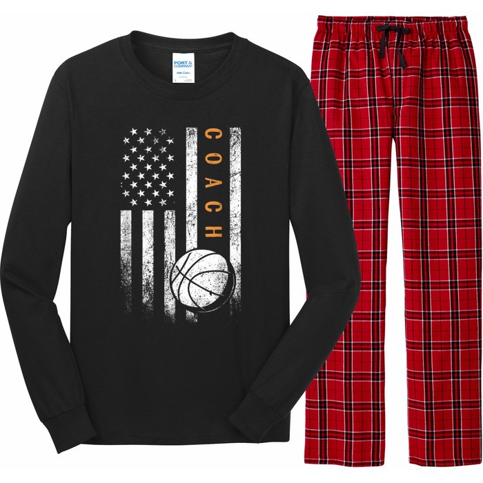 Basketball Coach American Flag Basketball Trainer Coaching Long Sleeve Pajama Set