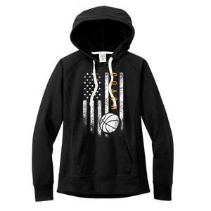 Basketball Coach American Flag Basketball Trainer Coaching Women's Fleece Hoodie