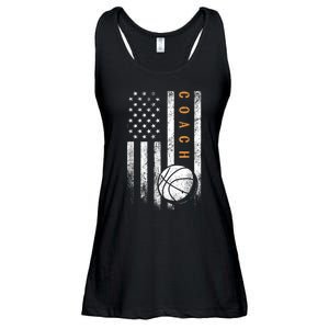 Basketball Coach American Flag Basketball Trainer Coaching Ladies Essential Flowy Tank