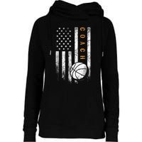 Basketball Coach American Flag Basketball Trainer Coaching Womens Funnel Neck Pullover Hood