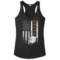 Basketball Coach American Flag Basketball Trainer Coaching Ladies PosiCharge Competitor Racerback Tank