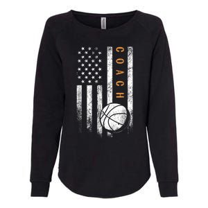 Basketball Coach American Flag Basketball Trainer Coaching Womens California Wash Sweatshirt